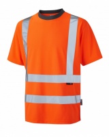 Leo Workwear T02-O Braunton High Visibility Orange Coolviz T-Shirt